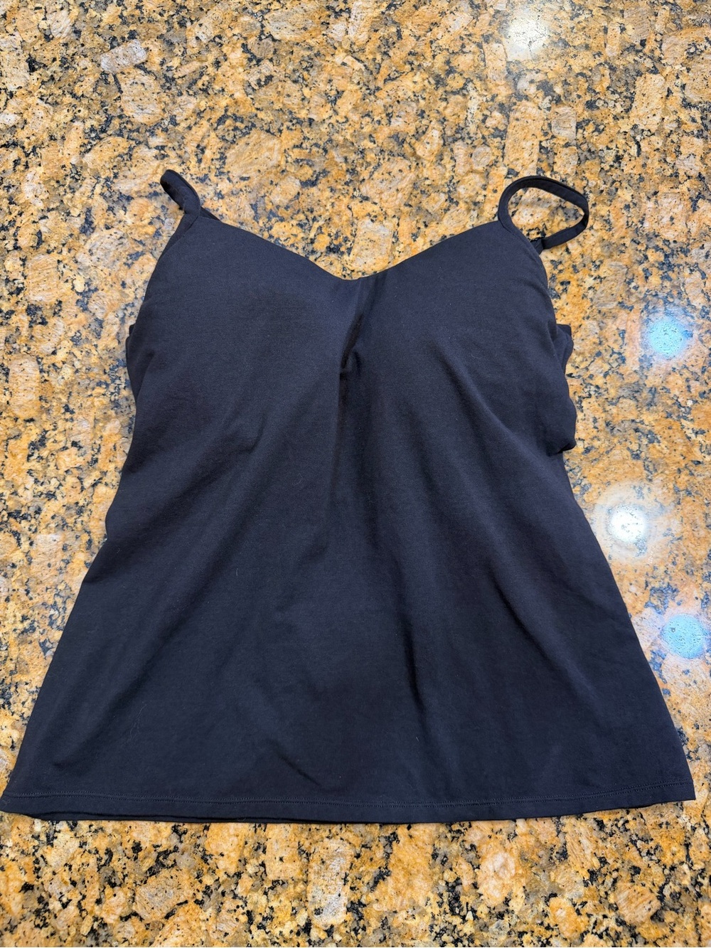 Panache Black V-Neck Camisole Super Bra with Thin Straps